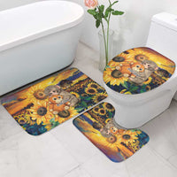 Baby Monkey Punch Personalized Bathroom Set Sunflower Field Oil Painting Style