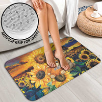 Baby Monkey Punch Personalized Bathroom Set Sunflower Field Oil Painting Style