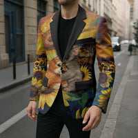 Baby Monkey Punch Personalized Blazer Sunflower Field Oil Painting Style