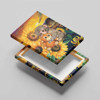Baby Monkey Punch Personalized Canvas Wall Art Sunflower Field Oil Painting Style