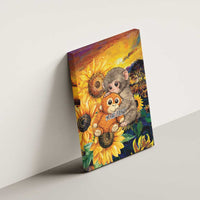 Baby Monkey Punch Personalized Canvas Wall Art Sunflower Field Oil Painting Style