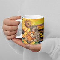 Baby Monkey Punch Personalized Ceramic Mug Sunflower Field Oil Painting Style