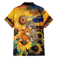 Baby Monkey Punch Personalized Hawaiian Shirt Sunflower Field Oil Painting Style