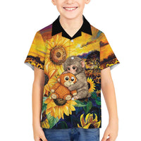Baby Monkey Punch Personalized Hawaiian Shirt Sunflower Field Oil Painting Style