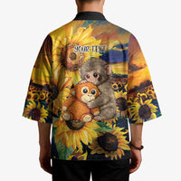 Baby Monkey Punch Personalized Kimono Sunflower Field Oil Painting Style