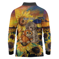 Baby Monkey Punch Personalized Long Sleeve Polo Shirt Sunflower Field Oil Painting Style