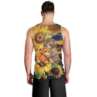 Baby Monkey Punch Personalized Men Tank Top Sunflower Field Oil Painting Style