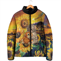 Baby Monkey Punch Personalized Padded Jacket Sunflower Field Oil Painting Style