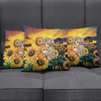 Baby Monkey Punch Personalized Pillow Cover Sunflower Field Oil Painting Style