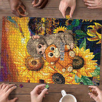 Baby Monkey Punch Personalized Puzzle Sunflower Field Oil Painting Style