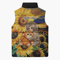 Baby Monkey Punch Personalized Sleeveless Puffer Jacket Sunflower Field Oil Painting Style
