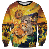 Baby Monkey Punch Personalized Sweatshirt Sunflower Field Oil Painting Style