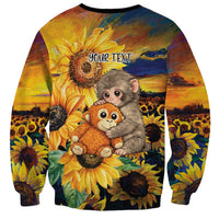 Baby Monkey Punch Personalized Sweatshirt Sunflower Field Oil Painting Style