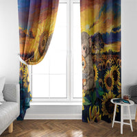 Baby Monkey Punch Personalized Window Curtain Sunflower Field Oil Painting Style