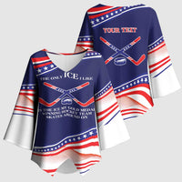 My Gold Medal Winning Hockey Team Personalized Kimono Sleeve Blouse Blue Style