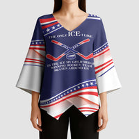 My Gold Medal Winning Hockey Team Personalized Kimono Sleeve Blouse Blue Style