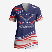 My Gold Medal Winning Hockey Team Personalized Scrub Top Blue Style