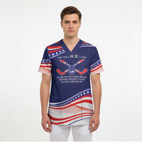My Gold Medal Winning Hockey Team Personalized Scrub Top Blue Style