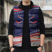 My Gold Medal Winning Hockey Team Personalized Sleeveless Puffer Jacket Blue Style
