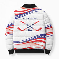 My Gold Medal Winning Hockey Team Personalized Bomber Puffer Jacket White Style