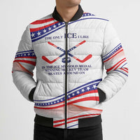My Gold Medal Winning Hockey Team Personalized Bomber Puffer Jacket White Style