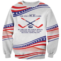 My Gold Medal Winning Hockey Team Personalized Sweatshirt White Style