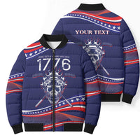 United States Hockey Personalized Bomber Puffer Jacket Losing Teeth Winning Wars Since 1776 Blue Style