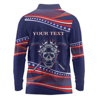 United States Hockey Personalized Long Sleeve Polo Shirt Losing Teeth Winning Wars Since 1776 Blue Style