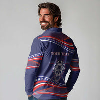 United States Hockey Personalized Long Sleeve Polo Shirt Losing Teeth Winning Wars Since 1776 Blue Style