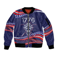 United States Hockey Personalized Sleeve Zip Bomber Jacket Losing Teeth Winning Wars Since 1776 Blue Style