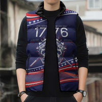 United States Hockey Personalized Sleeveless Puffer Jacket Losing Teeth Winning Wars Since 1776 Blue Style