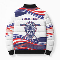 United States Hockey Personalized Bomber Puffer Jacket Losing Teeth Winning Wars Since 1776 White Style