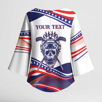 United States Hockey Personalized Kimono Sleeve Blouse Losing Teeth Winning Wars Since 1776 White Style