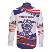 United States Hockey Personalized Long Sleeve Button Shirt Losing Teeth Winning Wars Since 1776 White Style