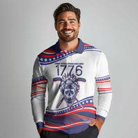 United States Hockey Personalized Long Sleeve Polo Shirt Losing Teeth Winning Wars Since 1776 White Style