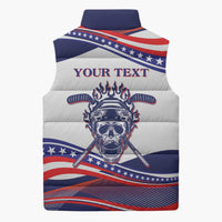 United States Hockey Personalized Sleeveless Puffer Jacket Losing Teeth Winning Wars Since 1776 White Style