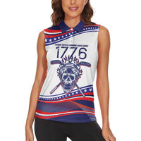 United States Hockey Personalized Women Sleeveless Polo Shirt Losing Teeth Winning Wars Since 1776 White Style