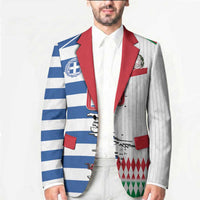 Custom Greece Italy Cultural Half Flag Blazer Scratch Style