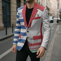 Custom Greece Italy Cultural Half Flag Blazer Scratch Style