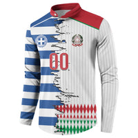 Custom Greece Italy Cultural Half Flag Button Sweatshirt Scratch Style