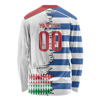 Custom Greece Italy Cultural Half Flag Long Sleeve Shirt Scratch Style