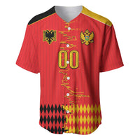Custom Albania Montenegro Cultural Half Flag Baseball Jersey Scratch Style