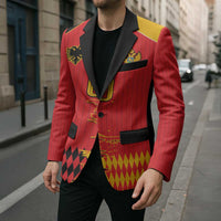 Custom Albania Montenegro Cultural Half Flag Blazer Scratch Style