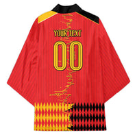 Custom Albania Montenegro Cultural Half Flag Kimono Scratch Style