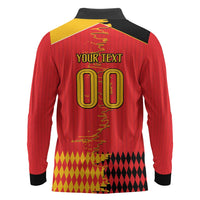 Custom Albania Montenegro Cultural Half Flag Long Sleeve Polo Shirt Scratch Style