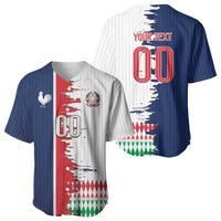Custom France Italy Cultural Half Flag Baseball Jersey Scratch Style