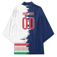 Custom France Italy Cultural Half Flag Kimono Scratch Style