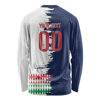 Custom France Italy Cultural Half Flag Long Sleeve Shirt Scratch Style