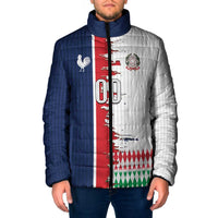 Custom France Italy Cultural Half Flag Padded Jacket Scratch Style