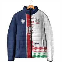 Custom France Italy Cultural Half Flag Padded Jacket Scratch Style